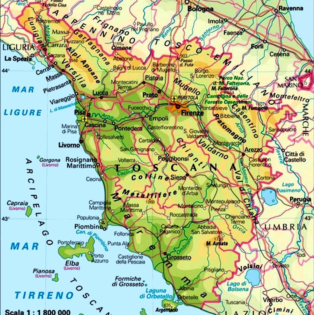 Cartina Fisica Toscana Da Stampare LBEGMS